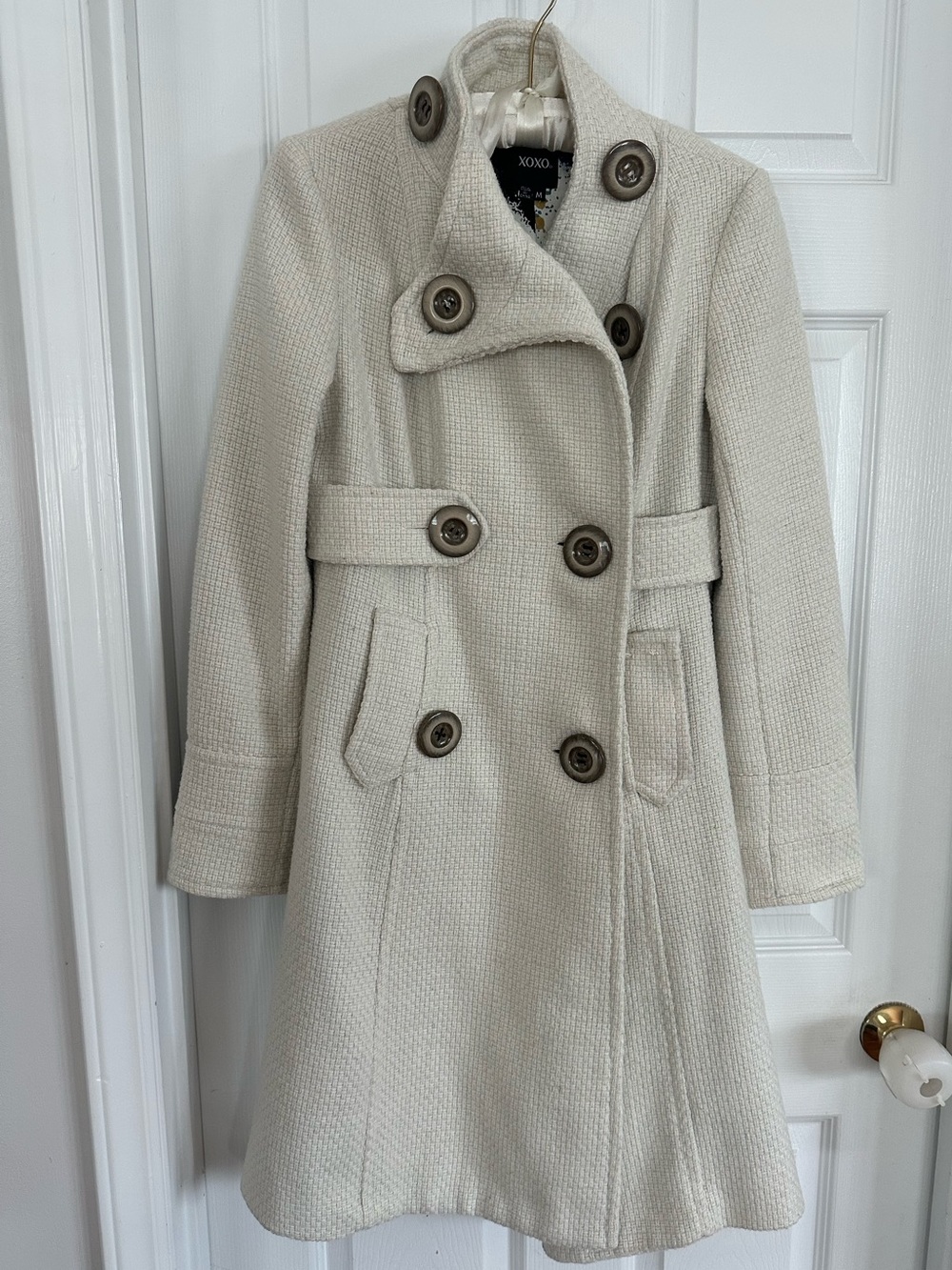 Winter White Women’s Heavyweight Pea Coat, Knee Length